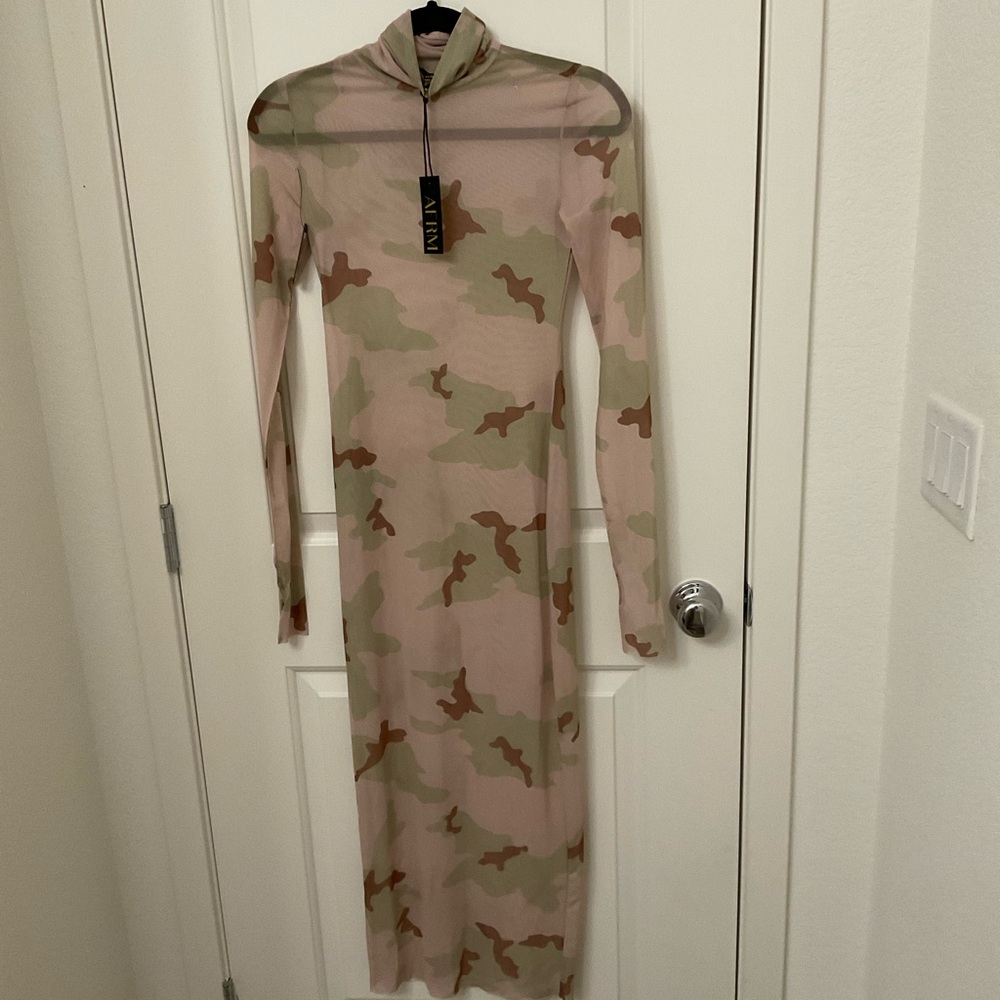 AFRM Camouflage Long Sleeve Dress